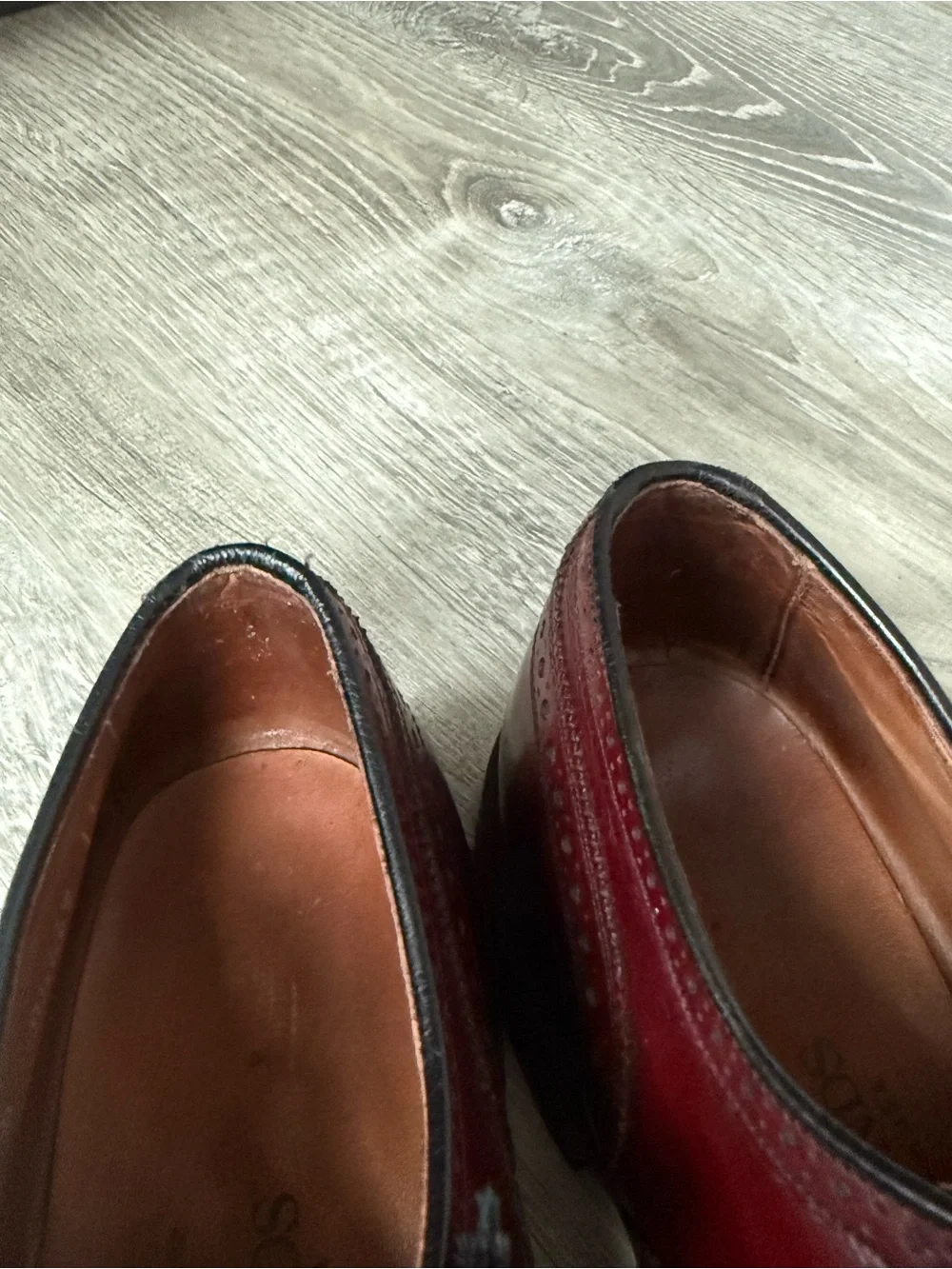 Vintage Allen Edmonds McAllister Burgundy Leather Wingtip Oxford Dress Shoes